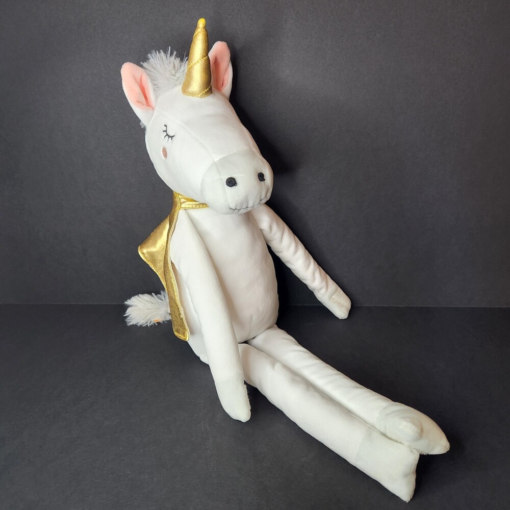 Pillowfort Unicorn Plush with Gold Cape and Hook & Loop Arms/Feet